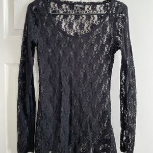 Express Black Lace Shirt.